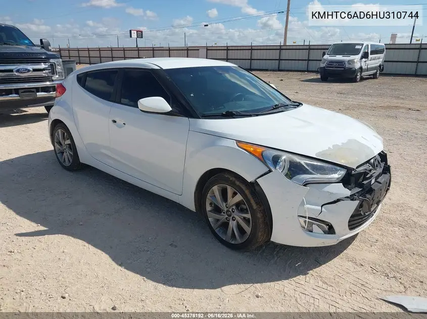 2017 Hyundai Veloster VIN: KMHTC6AD6HU310744 Lot: 45378192