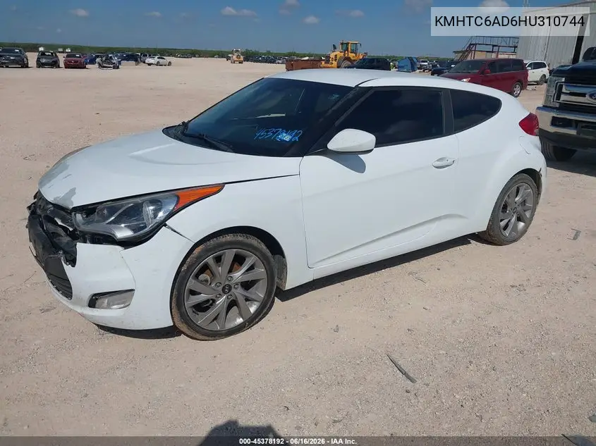 2017 Hyundai Veloster VIN: KMHTC6AD6HU310744 Lot: 45378192