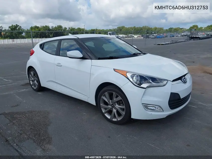 2017 Hyundai Veloster VIN: KMHTC6AD6HU312753 Lot: 45572629