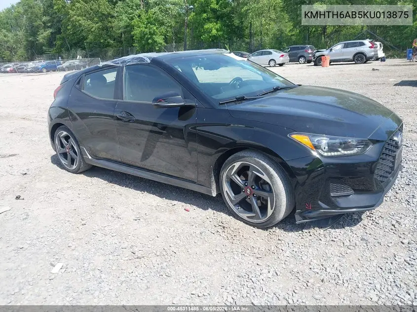 2019 Hyundai Veloster Turbo VIN: KMHTH6AB5KU013875 Lot: 45311485