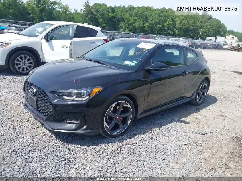 2019 Hyundai Veloster Turbo VIN: KMHTH6AB5KU013875 Lot: 45311485