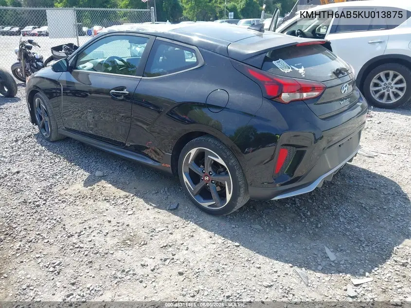 2019 Hyundai Veloster Turbo VIN: KMHTH6AB5KU013875 Lot: 45311485