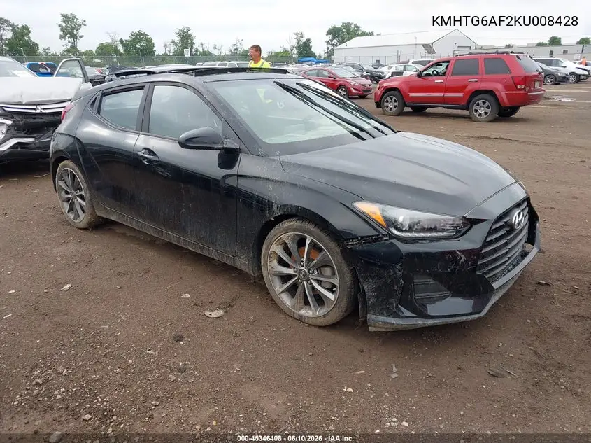 2019 Hyundai Veloster 2.0 Premium VIN: KMHTG6AF2KU008428 Lot: 45346408