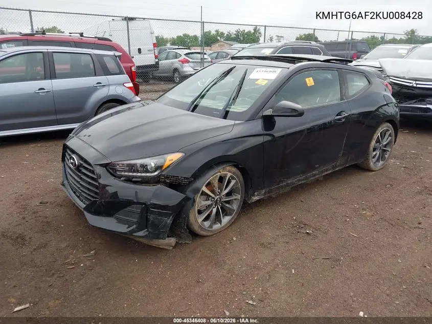 2019 Hyundai Veloster 2.0 Premium VIN: KMHTG6AF2KU008428 Lot: 45346408