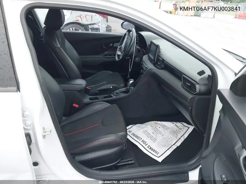 2019 Hyundai Veloster 2.0/2.0 Premium VIN: KMHTG6AF7KU003841 Lot: 45441792