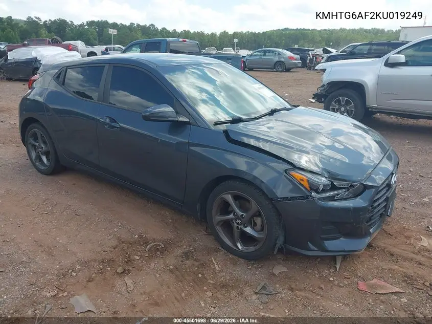 2019 Hyundai Veloster 2.0 VIN: KMHTG6AF2KU019249 Lot: 45501698
