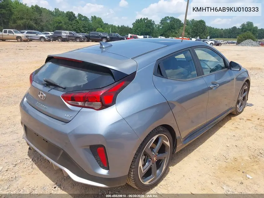 2019 Hyundai Veloster Turbo VIN: KMHTH6AB9KU010333 Lot: 45520610