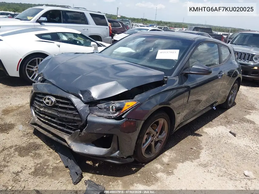 2019 Hyundai Veloster 2.0 VIN: KMHTG6AF7KU020025 Lot: 45537915