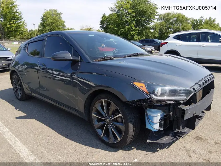2019 Hyundai Veloster 2.0 Premium VIN: KMHTG6AFXKU005714 Lot: 45557018