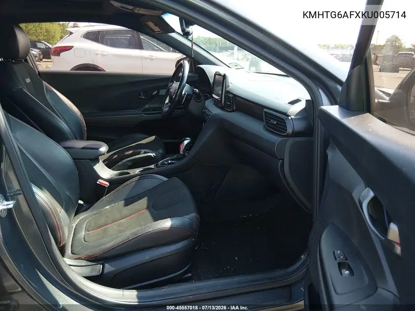 2019 Hyundai Veloster 2.0 Premium VIN: KMHTG6AFXKU005714 Lot: 45557018