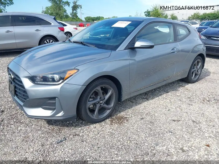 2019 Hyundai Veloster 2.0 VIN: KMHTG6AF6KU016872 Lot: 45583347