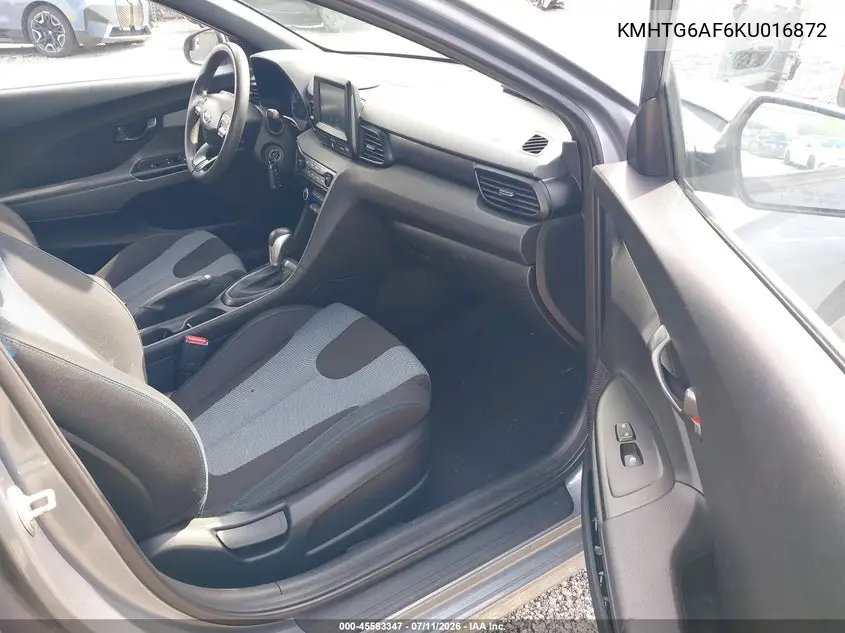2019 Hyundai Veloster 2.0 VIN: KMHTG6AF6KU016872 Lot: 45583347