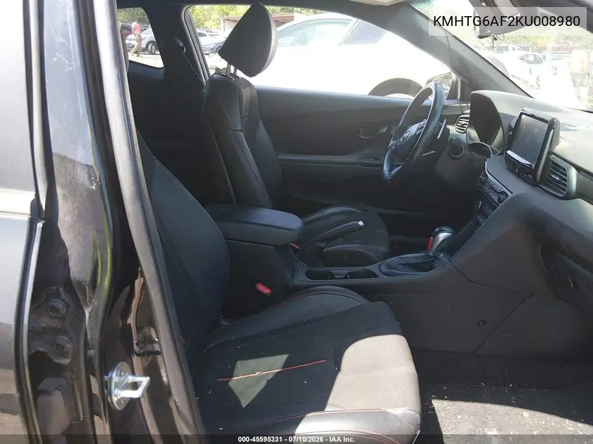 2019 Hyundai Veloster 2.0 Premium VIN: KMHTG6AF2KU008980 Lot: 45595331
