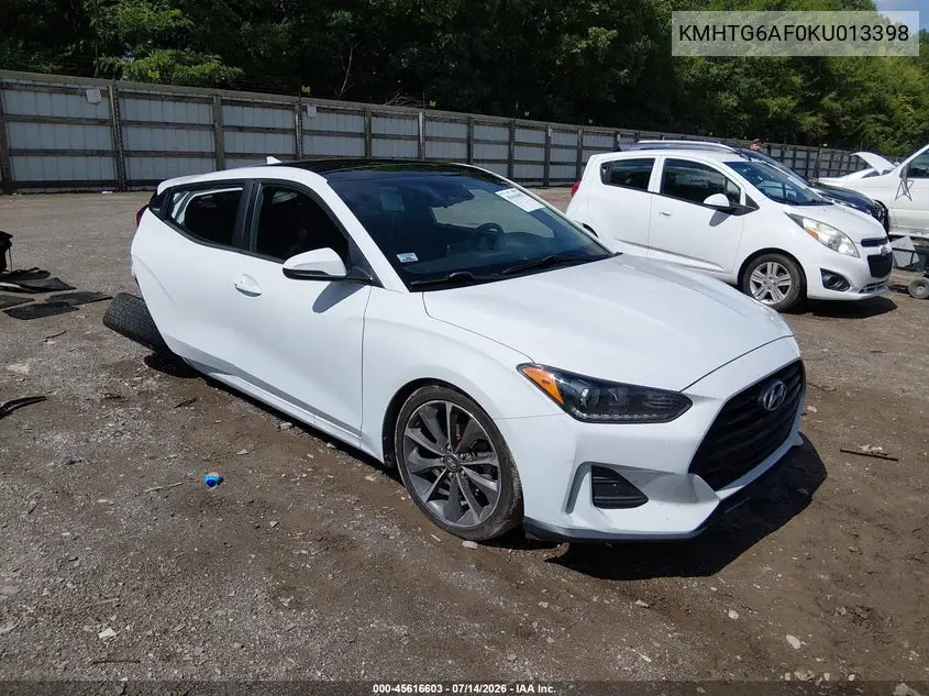 2019 Hyundai Veloster 2.0 Premium VIN: KMHTG6AF0KU013398 Lot: 45616603