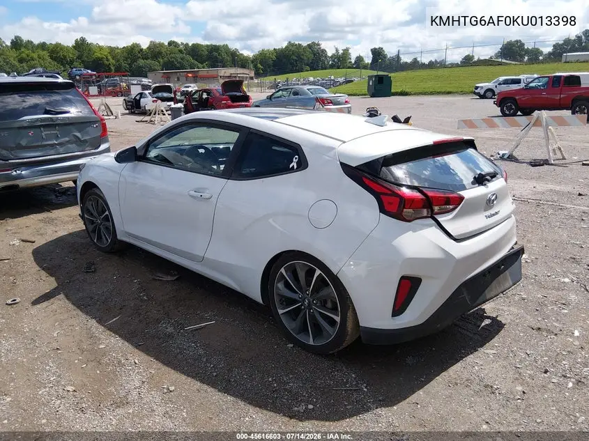 2019 Hyundai Veloster 2.0 Premium VIN: KMHTG6AF0KU013398 Lot: 45616603