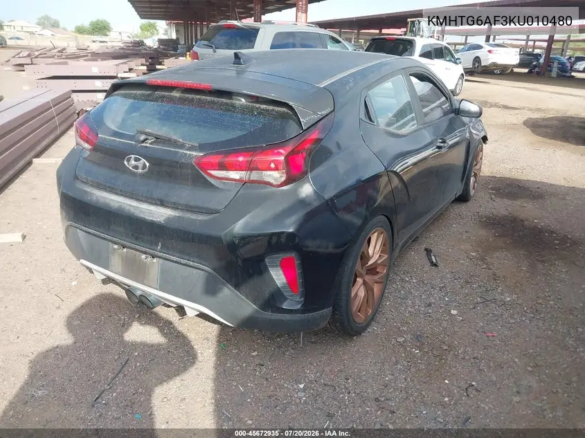 2019 Hyundai Veloster 2.0 VIN: KMHTG6AF3KU010480 Lot: 45672935