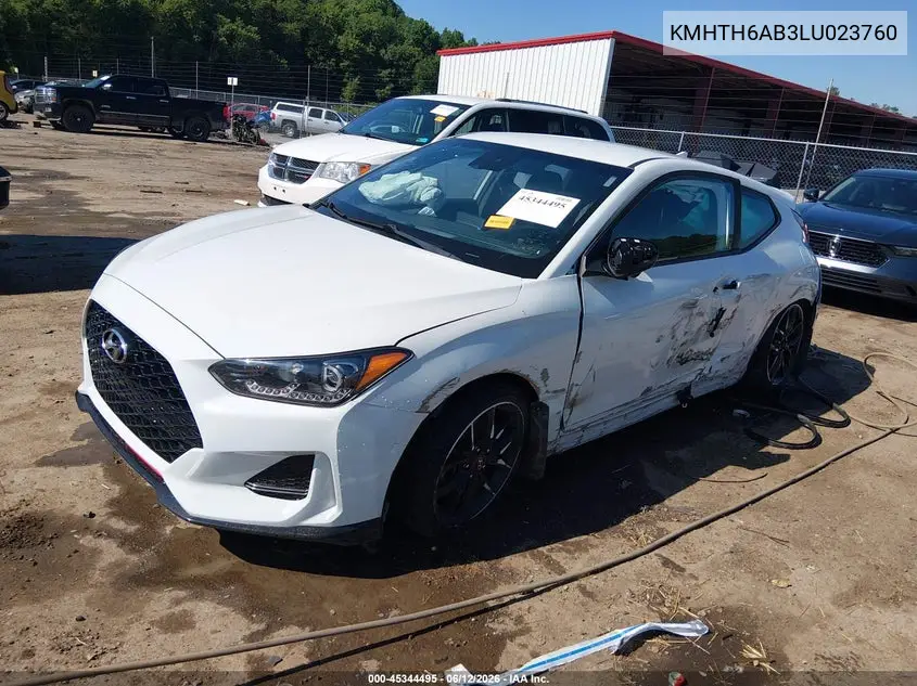 2020 Hyundai Veloster Turbo R-Spec VIN: KMHTH6AB3LU023760 Lot: 45344495