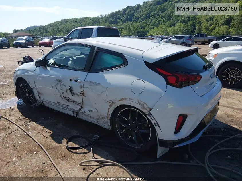 2020 Hyundai Veloster Turbo R-Spec VIN: KMHTH6AB3LU023760 Lot: 45344495