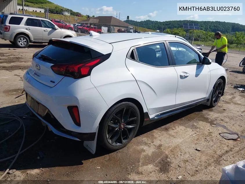 2020 Hyundai Veloster Turbo R-Spec VIN: KMHTH6AB3LU023760 Lot: 45344495