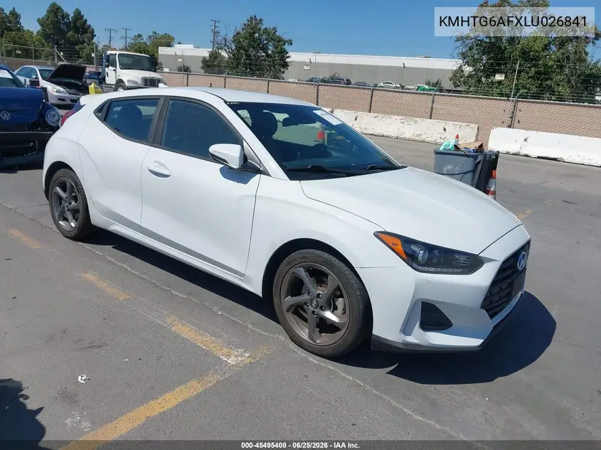 2020 Hyundai Veloster 2.0 VIN: KMHTG6AFXLU026841 Lot: 45495408