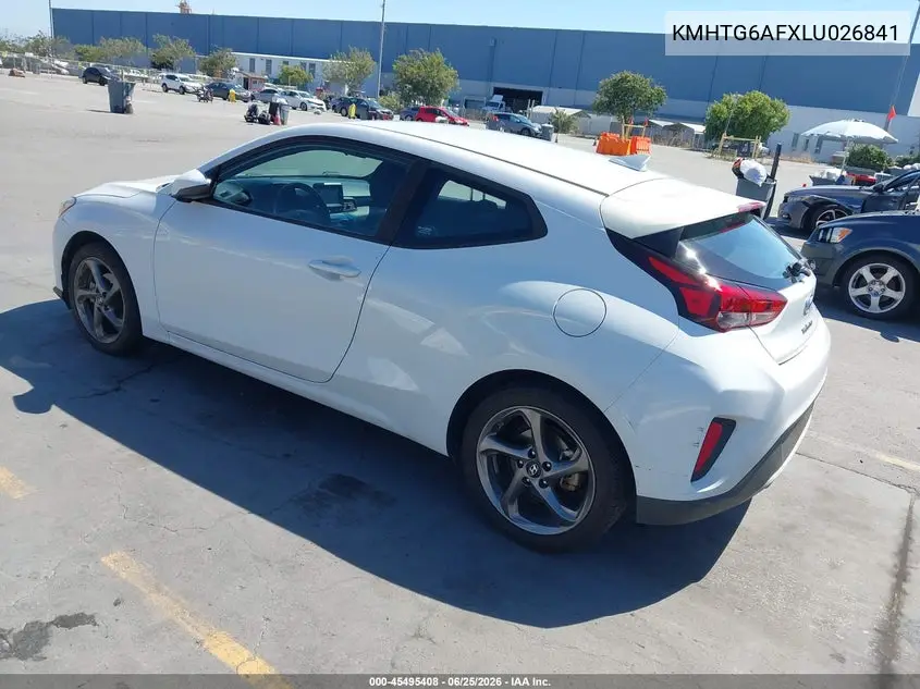 2020 Hyundai Veloster 2.0 VIN: KMHTG6AFXLU026841 Lot: 45495408