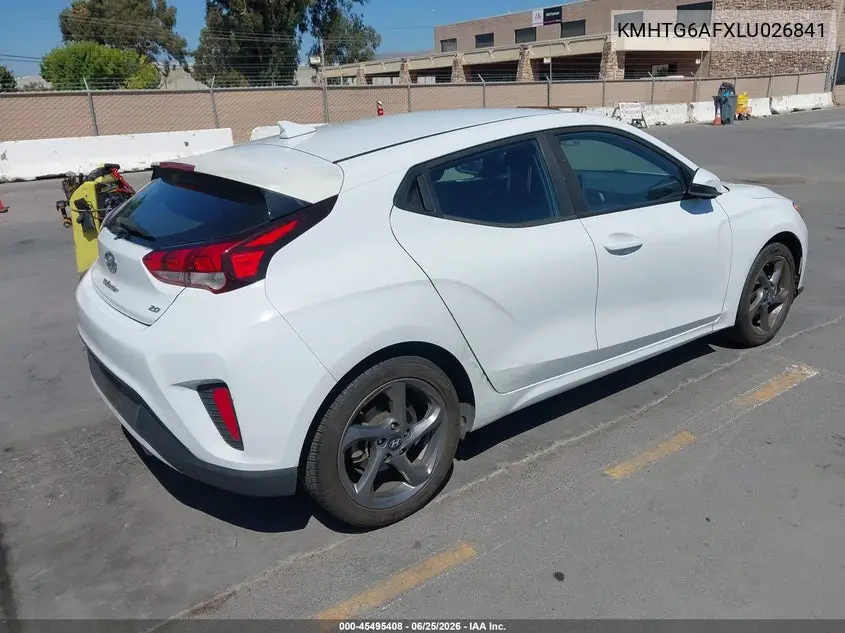 2020 Hyundai Veloster 2.0 VIN: KMHTG6AFXLU026841 Lot: 45495408