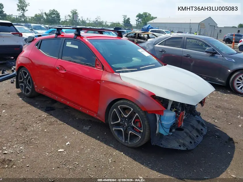 2020 Hyundai Veloster N VIN: KMHT36AH3LU005083 Lot: 45499364