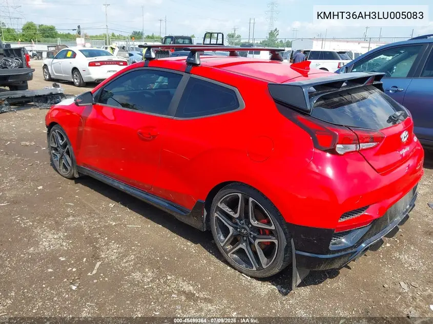 2020 Hyundai Veloster N VIN: KMHT36AH3LU005083 Lot: 45499364