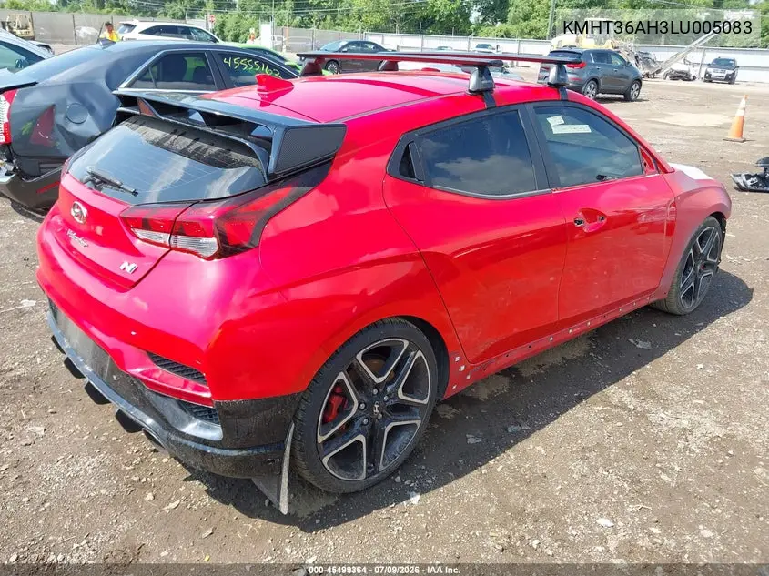 2020 Hyundai Veloster N VIN: KMHT36AH3LU005083 Lot: 45499364