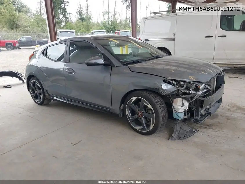 2020 Hyundai Veloster Turbo VIN: KMHTH6AB6LU021212 Lot: 45533637