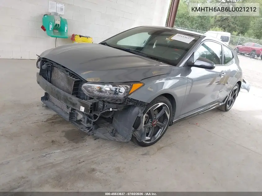 2020 Hyundai Veloster Turbo VIN: KMHTH6AB6LU021212 Lot: 45533637