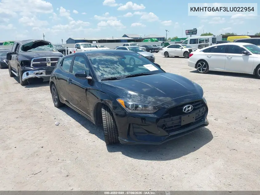 2020 Hyundai Veloster 2.0 VIN: KMHTG6AF3LU022954 Lot: 45551569