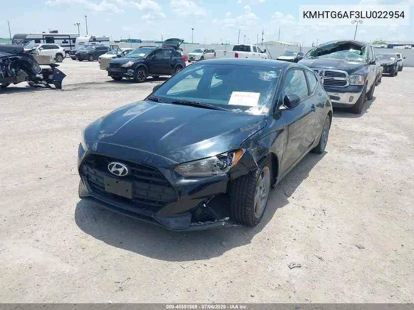2020 Hyundai Veloster 2.0 VIN: KMHTG6AF3LU022954 Lot: 45551569