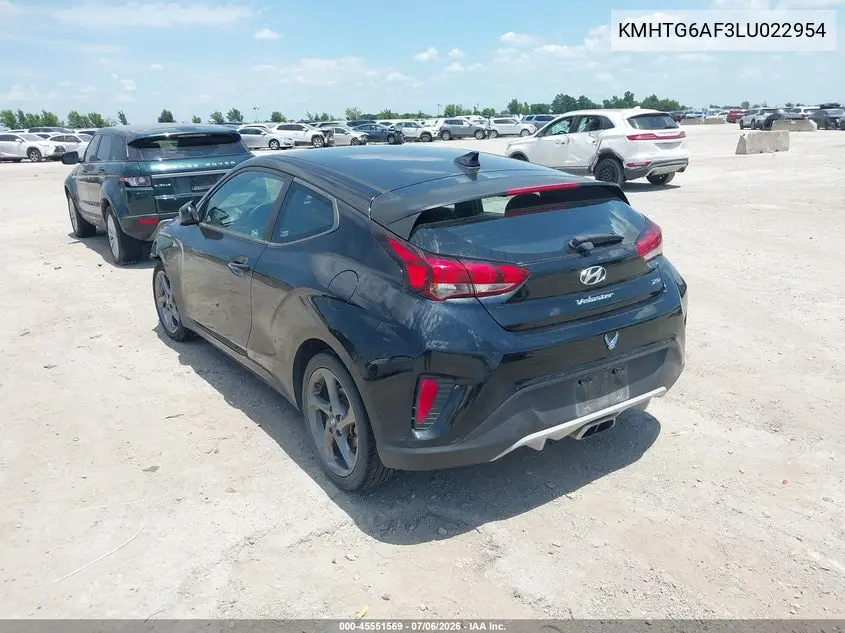 2020 Hyundai Veloster 2.0 VIN: KMHTG6AF3LU022954 Lot: 45551569