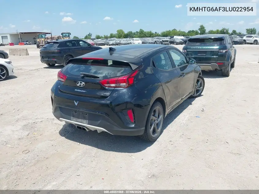 2020 Hyundai Veloster 2.0 VIN: KMHTG6AF3LU022954 Lot: 45551569