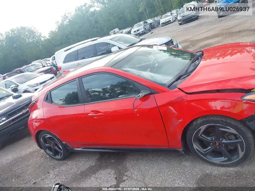 2020 Hyundai Veloster Turbo VIN: KMHTH6AB9LU026937 Lot: 45552792