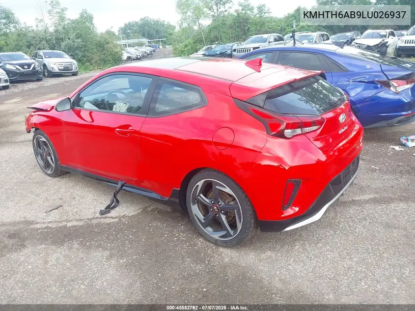 2020 Hyundai Veloster Turbo VIN: KMHTH6AB9LU026937 Lot: 45552792
