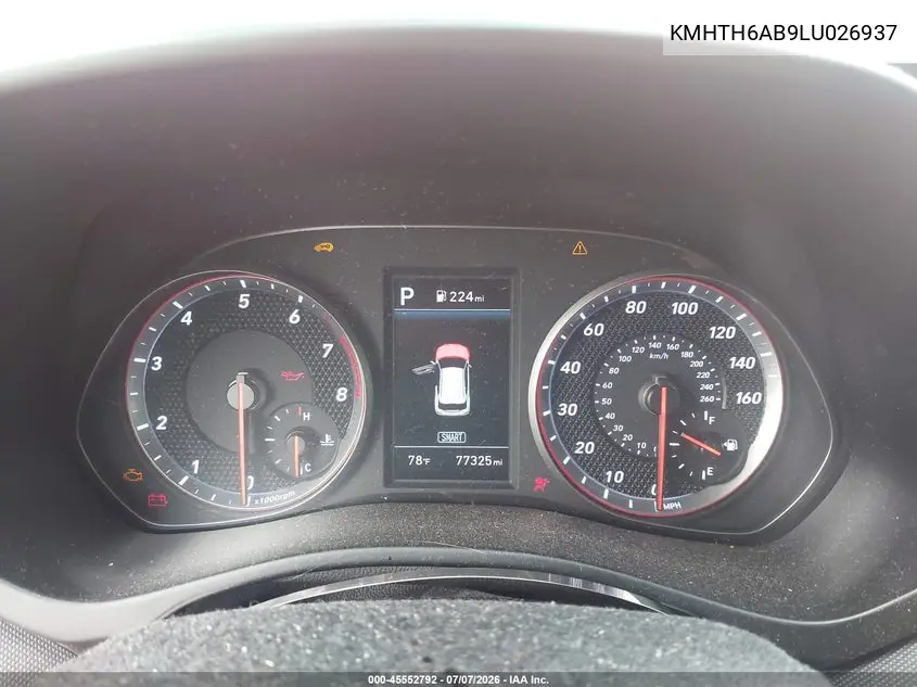 2020 Hyundai Veloster Turbo VIN: KMHTH6AB9LU026937 Lot: 45552792