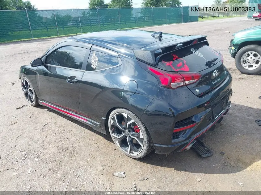 2020 Hyundai Veloster N VIN: KMHT36AH5LU003383 Lot: 45563536