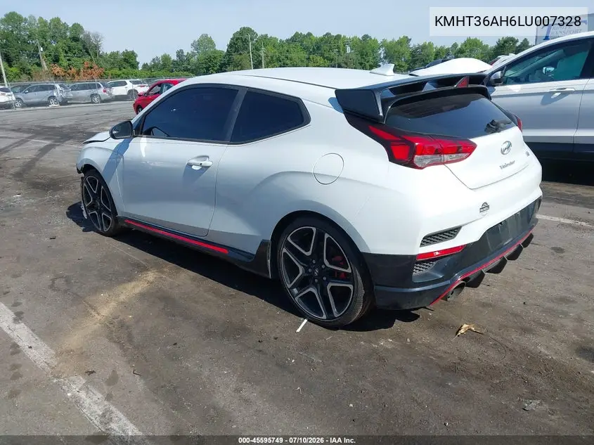 2020 Hyundai Veloster N VIN: KMHT36AH6LU007328 Lot: 45595749