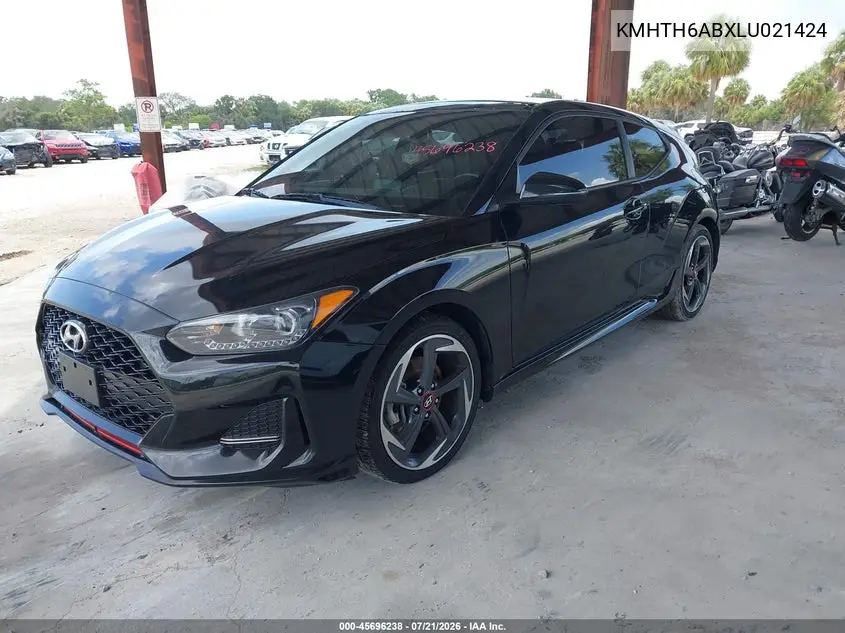 2020 Hyundai Veloster Turbo VIN: KMHTH6ABXLU021424 Lot: 45696238
