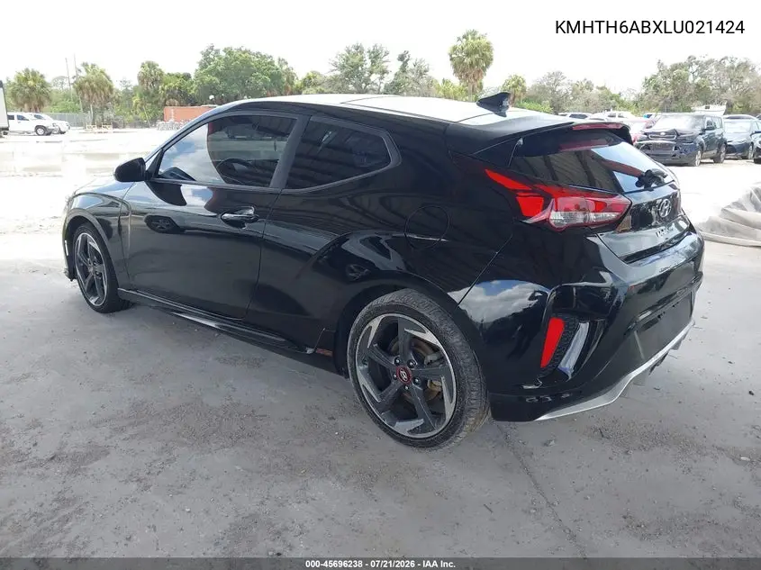 2020 Hyundai Veloster Turbo VIN: KMHTH6ABXLU021424 Lot: 45696238