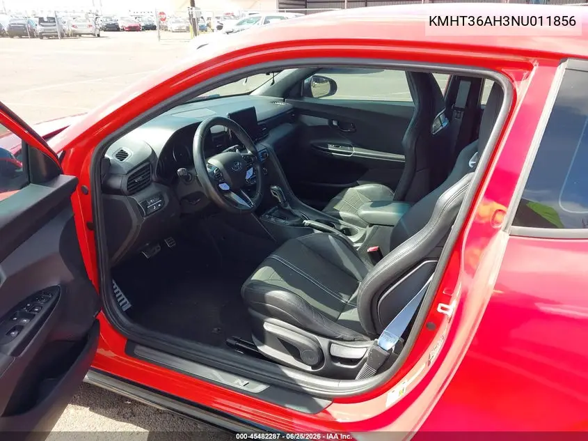 2022 Hyundai Veloster N VIN: KMHT36AH3NU011856 Lot: 45482287