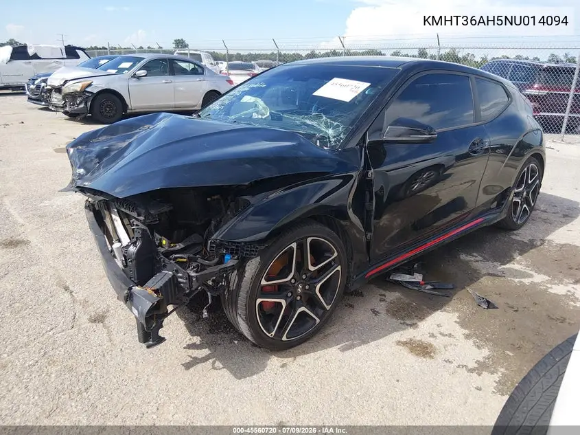 2022 Hyundai Veloster N VIN: KMHT36AH5NU014094 Lot: 45560720