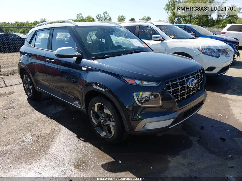 2020 Hyundai Venue Denim VIN: KMHRC8A31LU021700 Lot: 45193173