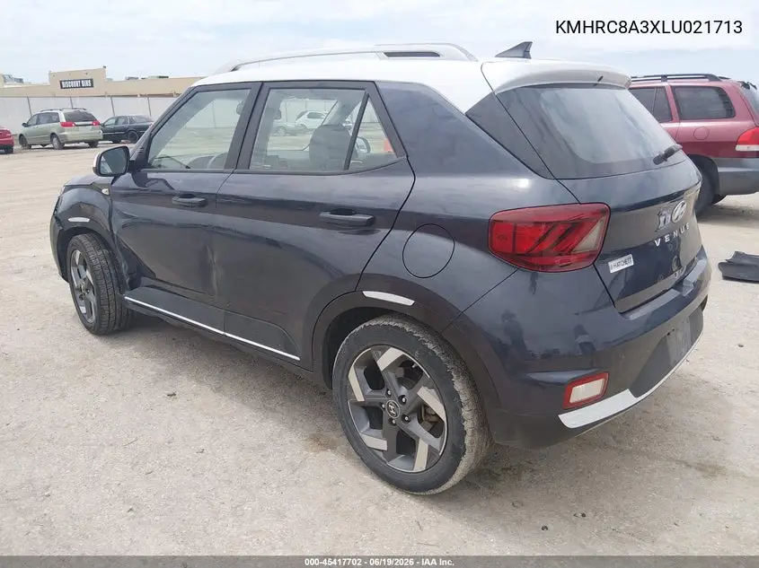 2020 Hyundai Venue Denim VIN: KMHRC8A3XLU021713 Lot: 45417702