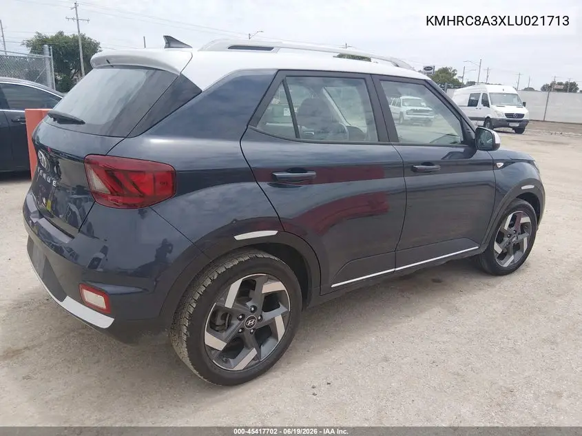 2020 Hyundai Venue Denim VIN: KMHRC8A3XLU021713 Lot: 45417702