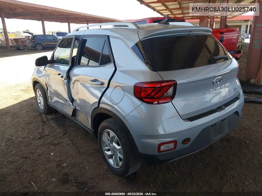 2020 Hyundai Venue Sel VIN: KMHRC8A30LU025740 Lot: 45462999