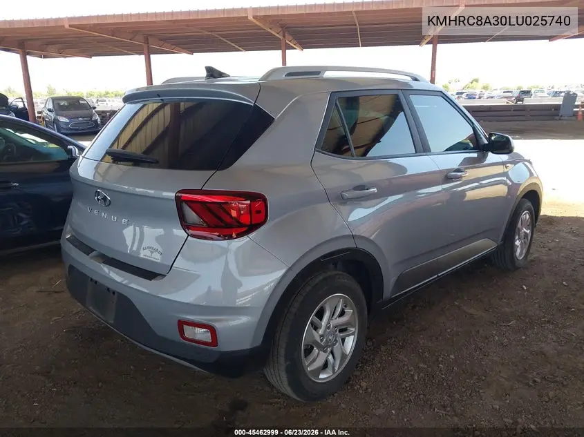 2020 Hyundai Venue Sel VIN: KMHRC8A30LU025740 Lot: 45462999