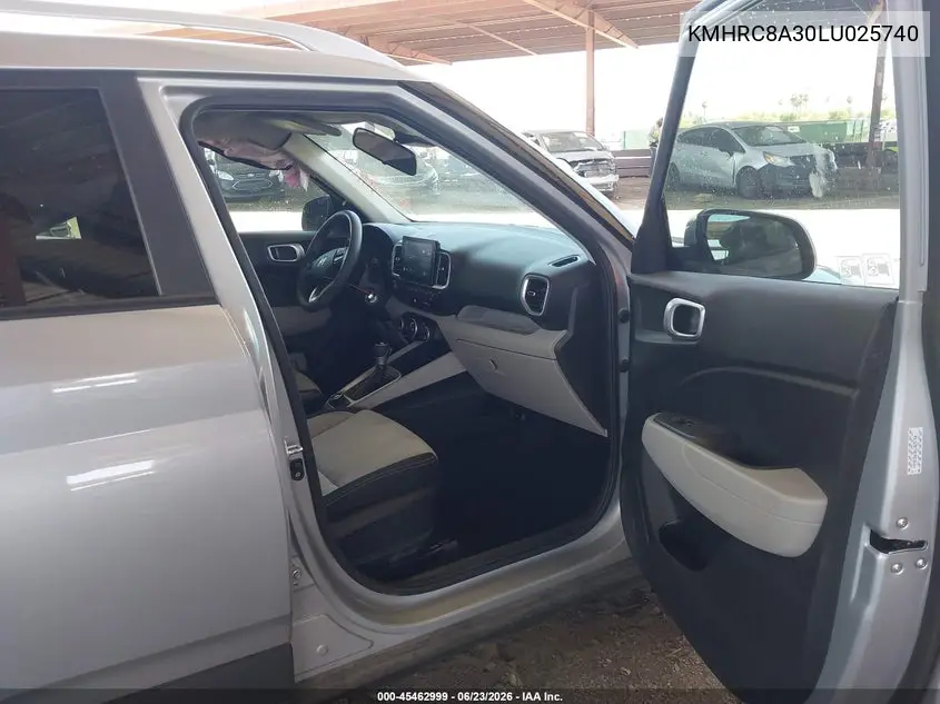 2020 Hyundai Venue Sel VIN: KMHRC8A30LU025740 Lot: 45462999
